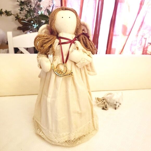 Rustic Christmas Light Up Tree Angel - Picture 2 of 8